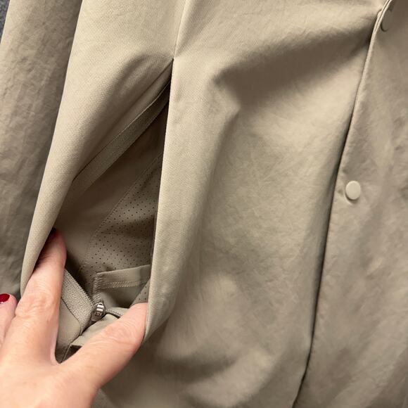 Lululemon Venture Blazer Mens Large Light Khaki Tan Activewear Jacket Snap Up - Picture 7 of 12